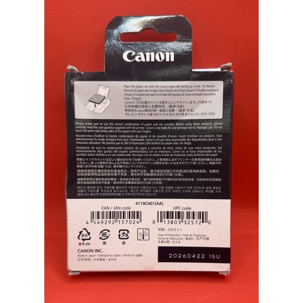 Canon XS-20L Colour Ink Label Set Selphy Square Paper 20 Sheets New